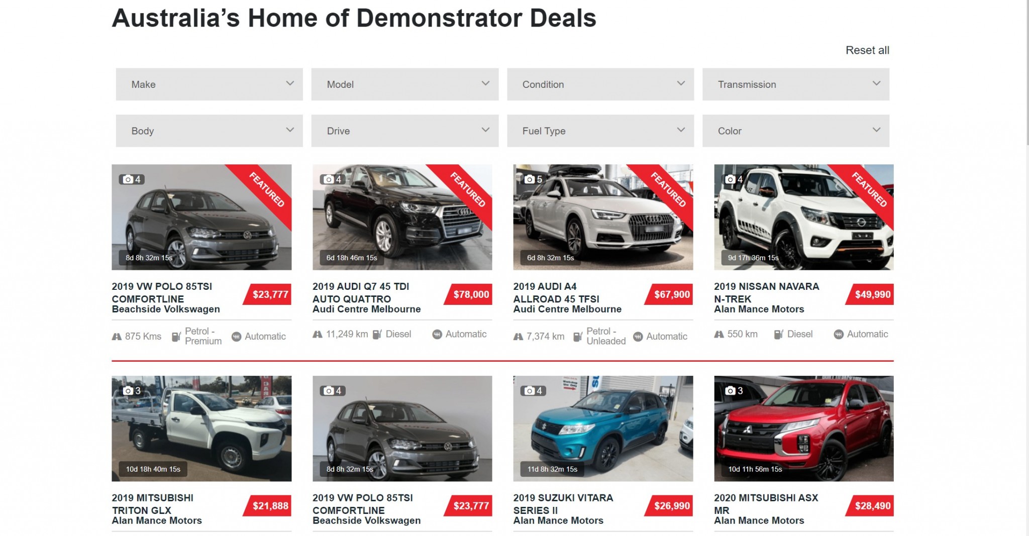 demo car deals australia